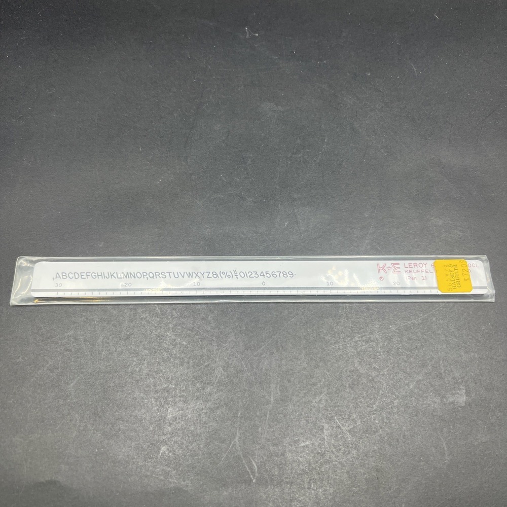 K&E‎ Keuffel & Esser Leroy 61 0300-140CL Lettering Template (Pen 1)